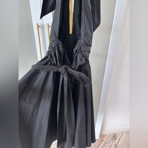 French Connection Black Pleated Halter Midi Dress - Picture 3 of 3